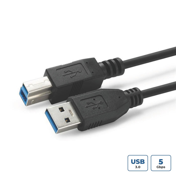 Black USB A/USB B, 5 m, 5 m,