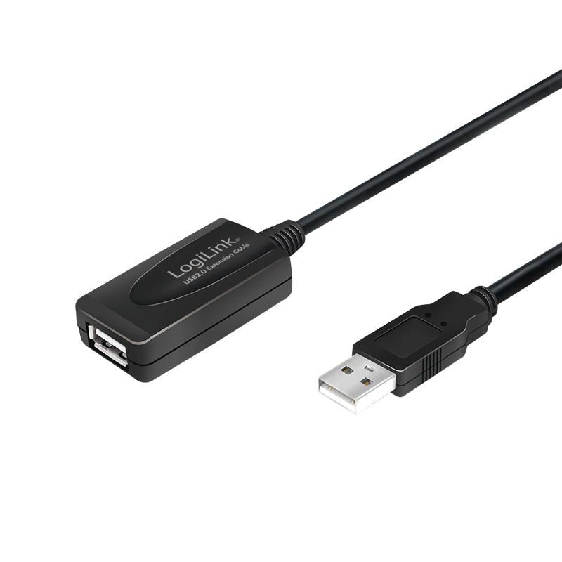 USB-A/F, amplifier, black, 10
