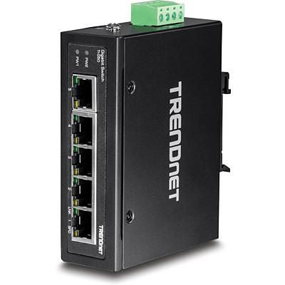 TRENDnet TI-G50 5-Port Gehrteter Industrieller Gigabit DIN-Rail Switch