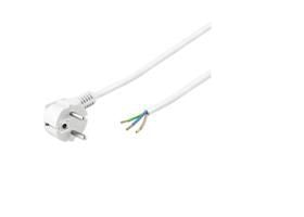 Angled Schuko/opend end,white