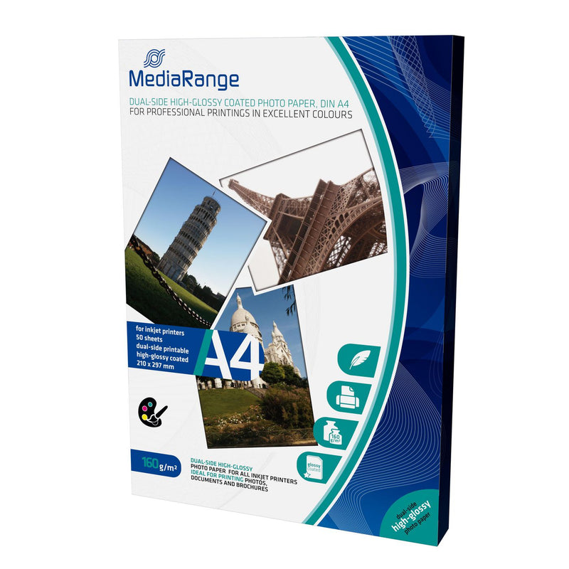 MediaRange Foto Papier hochglänzend A4 160g 50 Blatt Dual