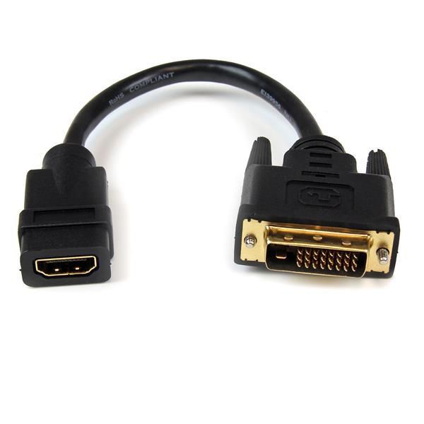 8in HDMI to DVI-D Video Cable