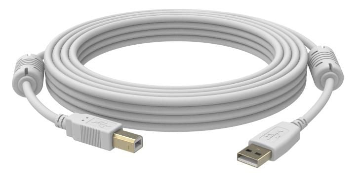 Gold plated connectors - ferrite cores USB-A end - bandwidth 480 Mbps - over 65 percent coverage braided shield - USB-A (m) to USB-B (m) - outer diame