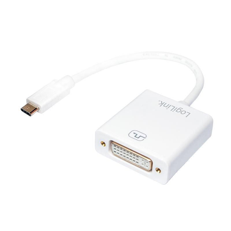 Logilink USB 3.2 Gen1 Type-C adapter, C/M to DVI-D/F, 1080p/60 Hz, white, 0.15 m