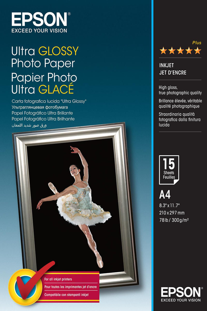 Epson Ultra Glossy Photo Paper A 4, 15 Blatt, 300 g S 041927