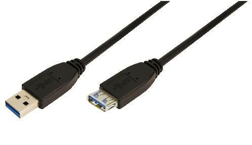 USB-A/F, black, 2 m 2m USB A