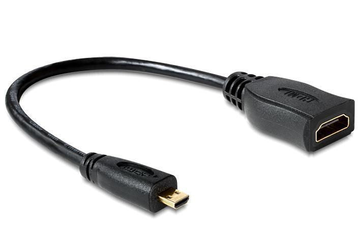 Kabel High Speed HDMI mit Ethernet - HDMI Micro-D Stecker > HDMI-A Buchse 23 cm