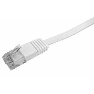 Patch cable flat Cat.5e U/UTP, white,10,0m
