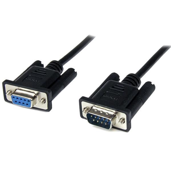 2m Black DB9 RS232 Serial