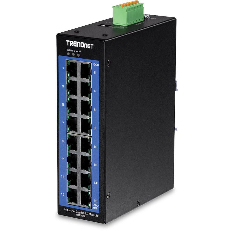 TRENDnet TI-G160i 16Port DIN-Rail Switch Industrial Gigabit L2 Managed