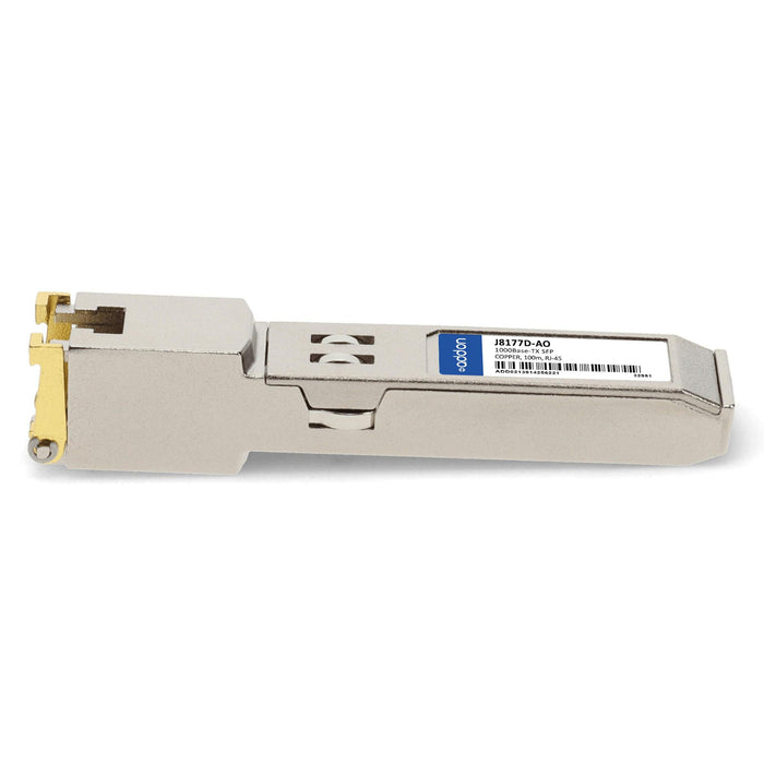 AddOn - SFP (mini-GBIC) transceiver module (equivalent to: HP J8177D) - 1GbE - 10Base-T, 1000Base-TX, 100Base-TX - RJ-45 - up to 100 m - TAA Compliant