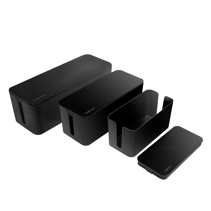 Logilink Kabelbox-Set, 3 Größen, schwarz