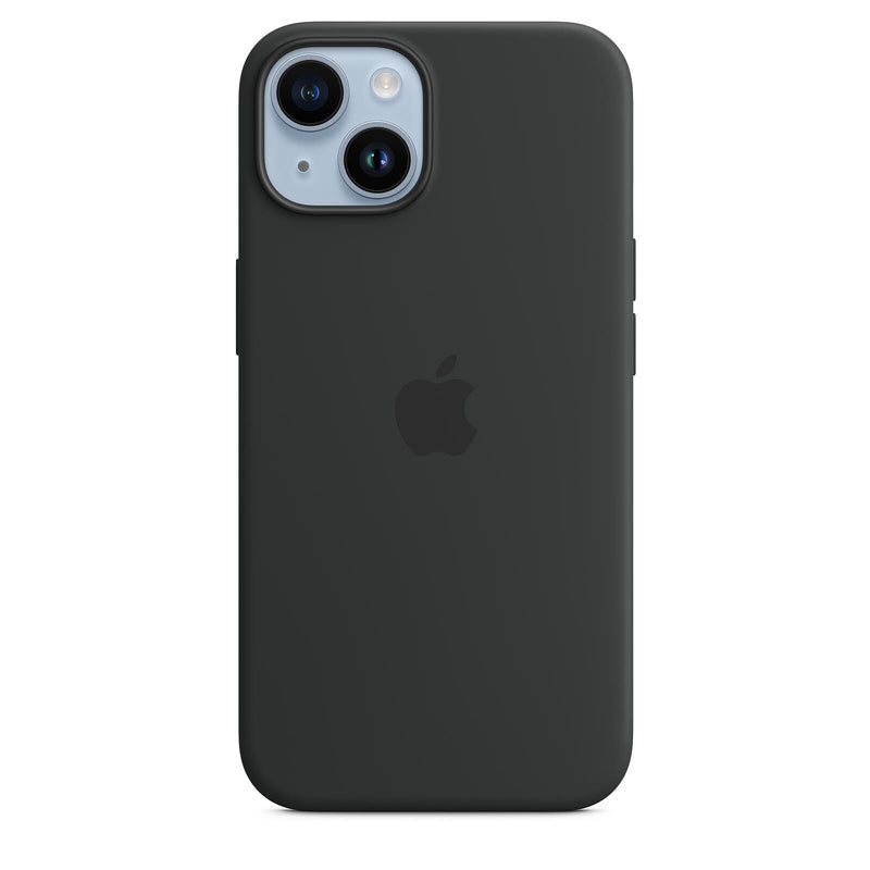 Apple - Coque arrière pour téléphone portable - Compatibilité MagSafe - silicone - minuit - pour iPhone 14