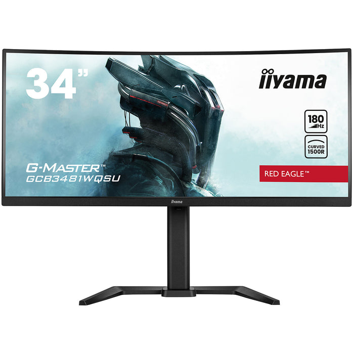 iiyama G-MASTER Red Eagle GCB3481WQSU-B1 - LED monitor - gaming - curved - 34" (34" viewable) - 3440 x 1440 UWQHD @ 180 Hz - VA - 500 cd/m² - 4000:1 -
