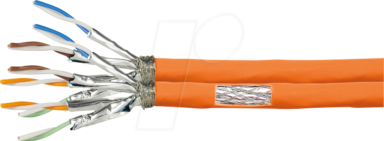 Logilink Cat.7 1000 MHz Installation Cable 23 AWG S/FTP, 50m duplex, orange