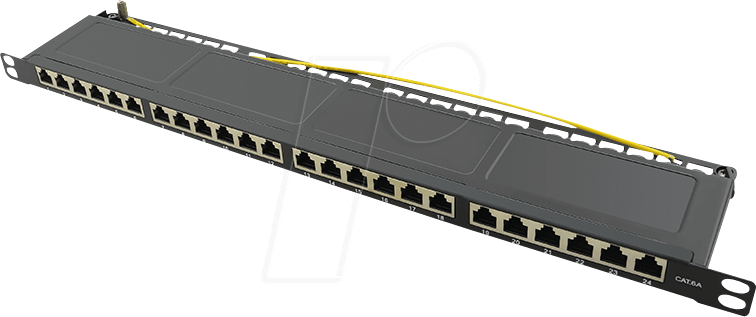 Patchpannel 19 24 Port Cat6A STP black 0.5 HE Logilink