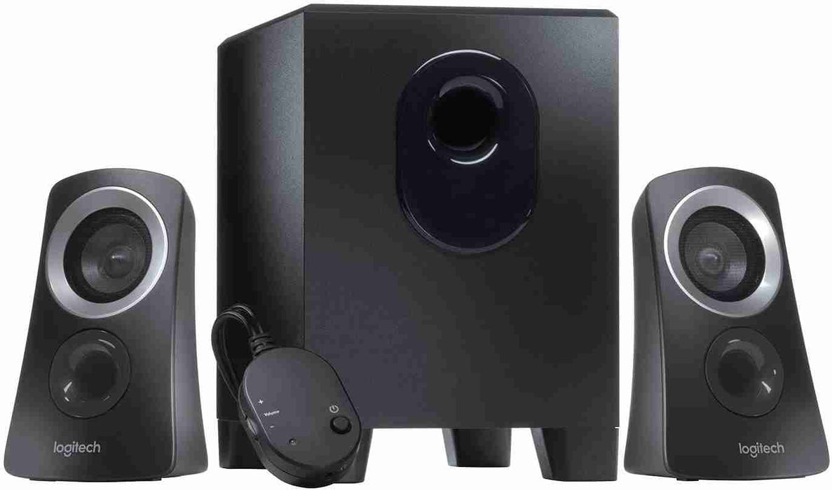 Logitech Z313 2.1 Speaker System 25W total RMS with compact sub woofer and 2 satellites and wired control pod Black