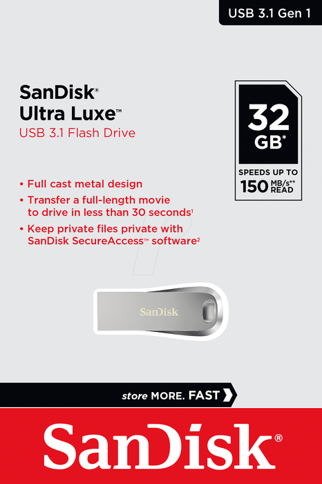 SanDisk Ultra Luxe - USB flash drive - 32 GB - USB 3.1
