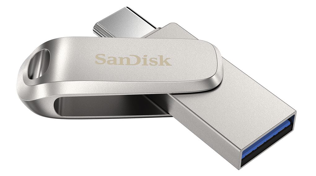 SanDisk Ultra Dual Drive Luxe USB flash drive 128 GB 3.2 Gen 1 (3.1 Gen 1) Stainless steel