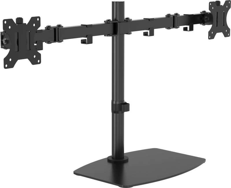 Monitor-Tischständer-Halterung - passend für zwei Displays von 13 bis 32 Zoll mit VESA-Größen 75 x 75 oder 100 x 100 - Pfostenhöhe 452 mm - max. Abstand zwischen Bildschirmmitten 790 mm -