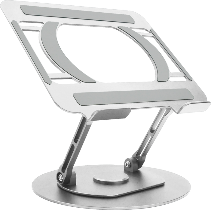 Turntable laptop stand - lifts laptop up to 150 mm above desk - suits any size laptops - set laptop on any angle - anodized cnc aluminium alloy constr