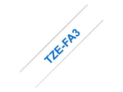 Brother Schriftband TZe-FA3 12mm/3m Blau/Weiß