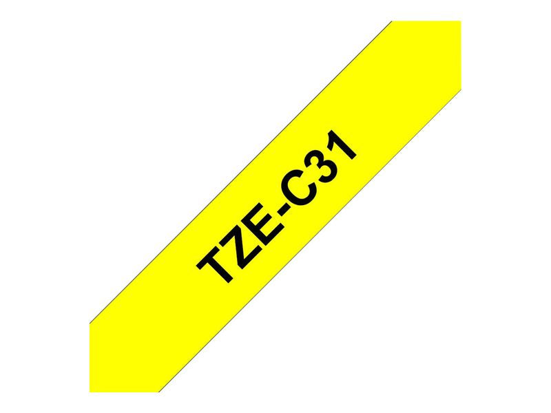 BROTHER P-Touch TZE-C31 schwarz auf neon gelb 12mm