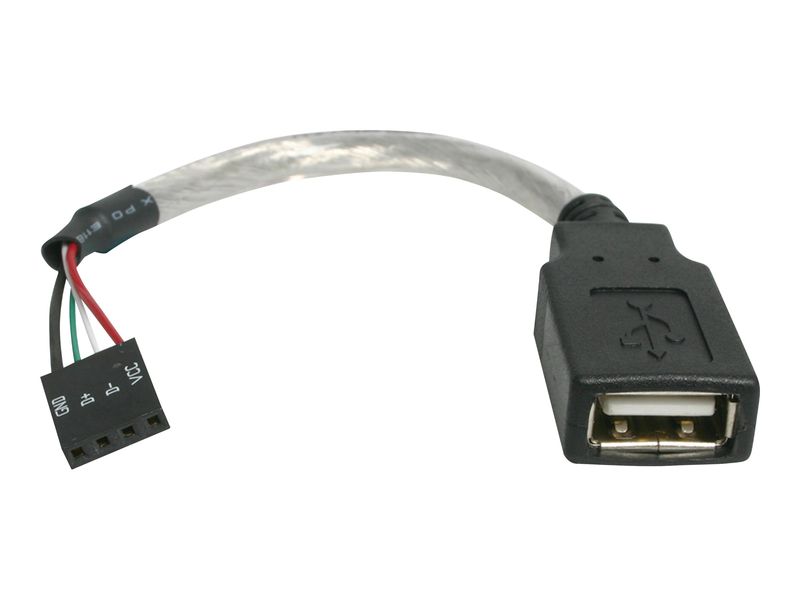 StarTech 6in USB 2.0 A to USB 4 Pin to Motherboard Header Adapter F/F - USB cable - USB (F) to 4 pin USB 2.0 header (F) - USBMBADAPT - USB cable - USB