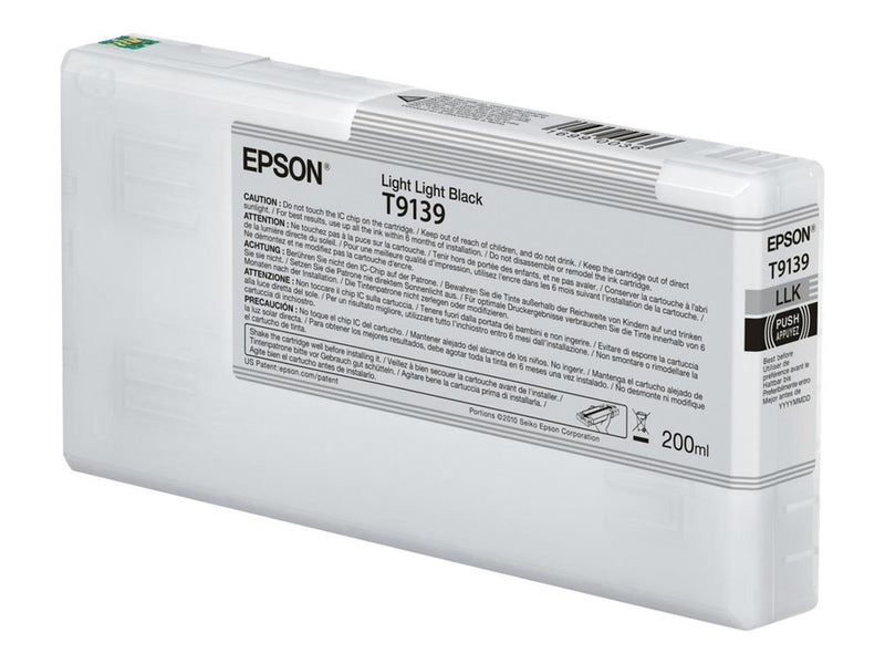 Epson Ink Cartridges, Ultrachrome HDR, T9139, Singlepack, 1 x 200.0 ml Light Light Black, Standard