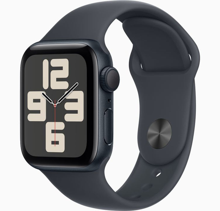 Apple Watch SE (GPS) - 2nd generation - 40 mm - midnight aluminium - smart watch with sport band - fluoroelastomer - midnight - band size: S/M - 32 GB