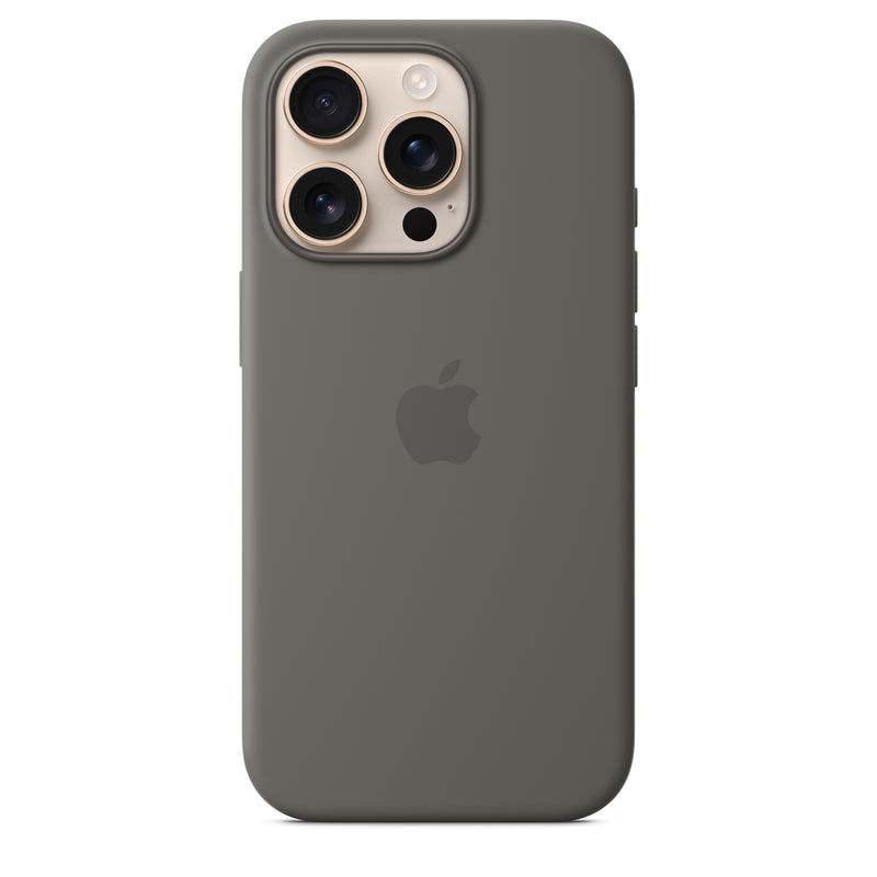 Apple - Schutzhülle für Mobiltelefon - MagSafe-Kompatibilität - Silikon - Steingrau - für iPhone 16 Pro