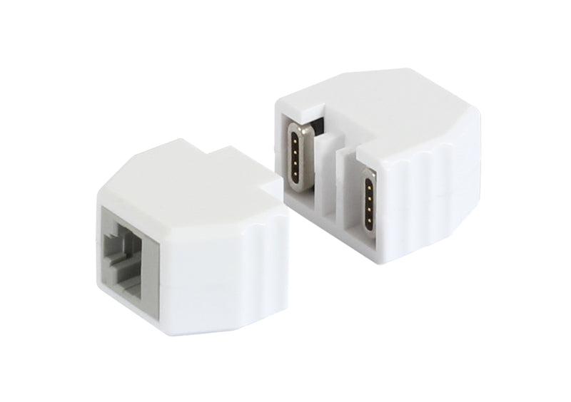 ALLNET TP-TP Kupplung CAT6A Buchse 1:1 8-pol. RJ45 magnetische Sicherungskupplung 50er Bulk Set Abwurfbuchse PoE fähig bis zu 10GBit