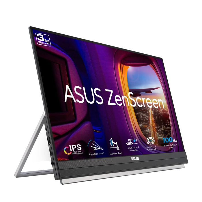 ASUS ZenScreen MB229CF - LED monitor - 22" (21.5" viewable) - portable - 1920 x 1080 Full HD (1080p) @ 100 Hz - IPS - 250 cd/m² - 1000:1 - 5 ms - HDMI