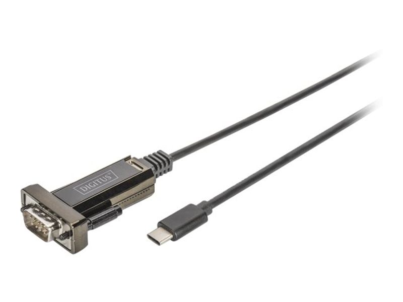 Adapter DIGITUS USB-C > DSUB 9M 1m Kabel Länge FTDI Chipsatz