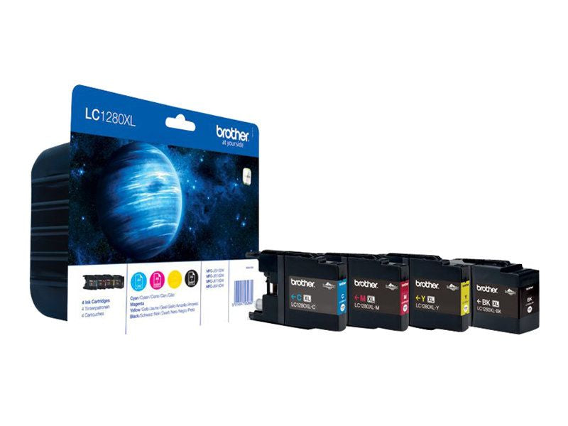 Brother LC1280XLVALBP - 4-pack - black, yellow, cyan, magenta - original - ink cartridge - for Brother MFC-J5910DW, MFC-J6510DW, MFC-J6710DW, MFC-J691