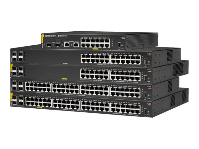 HPE Aruba 6000 24G Class4 PoE 4SFP 370W Switch - Switch - Managed - 24 x 10/100/1000 (PoE+) + 4 x Gigabit SFP - side to side airflow - rack-mountable