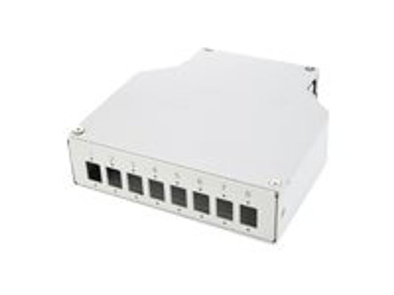 Din Rail Splice Box for 8 LC/DX couplers, Color grey