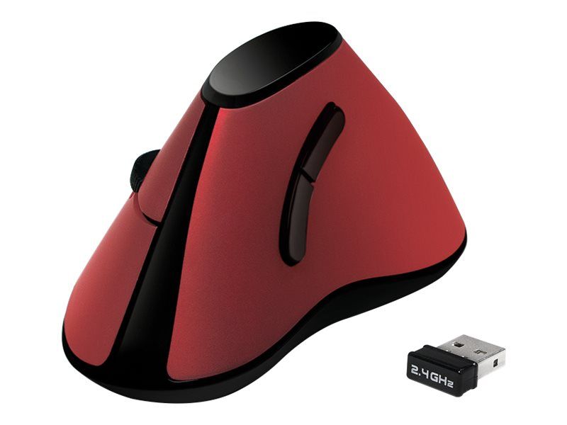 Logilink Mouse, 2.4G, Ergonomic vertical, 5-button, bordeaux red