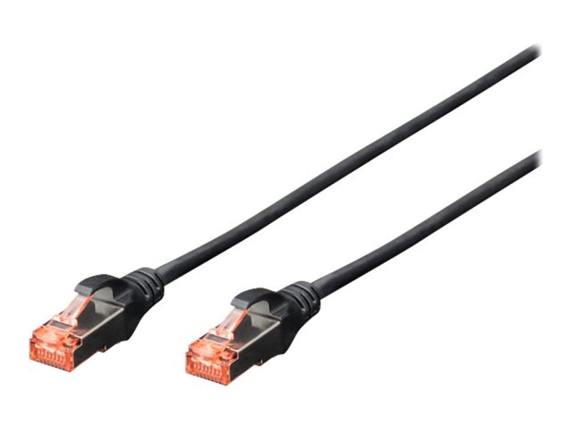 DIGITUS CAT 6 S/FTP Patchkabel, 10 Stück,0,25m, schwarz