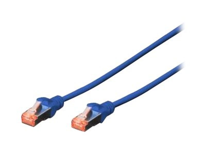 DIGITUS Patchkabel Cat6 S/FTP 2xRJ45 10.0m blau Hebelschutz Polybeutel