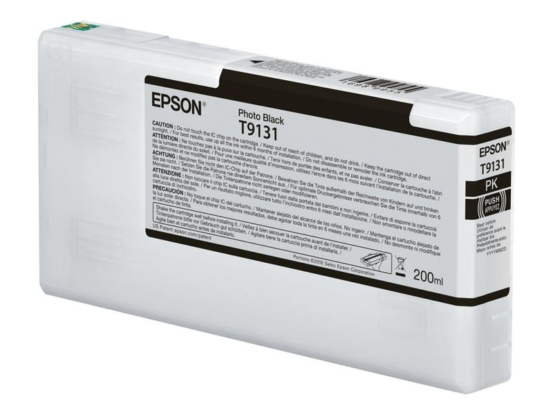 Epson Ink Cartridges, Ultrachrome HDR, T9131, Singlepack, 1 x 200.0 ml Photo Black, Standard