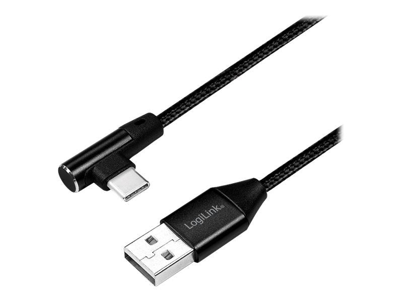 Logilink USB-Stecker USB 2.0 zu USB-C (90° gewinkelt) 0,3m