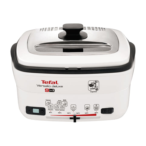 Multifunktions-Fritteuse Versalio Deluxe 9-in-1 (wei/schwarz, 1.600 Watt, lbehlter 2 Liter, Timer)