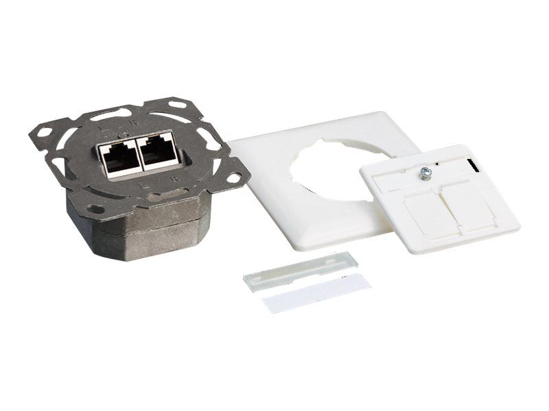 "Logilink Cat.6A Anschlussdose, 2x RJ45,weiß, waagerecht"
