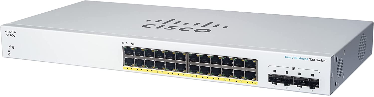 Cisco Business 220 Series CBS220-24T-4G - Switch - smart - 24 x 10/100/1000 + 4 x Gigabit SFP (uplink) - rack-mountable