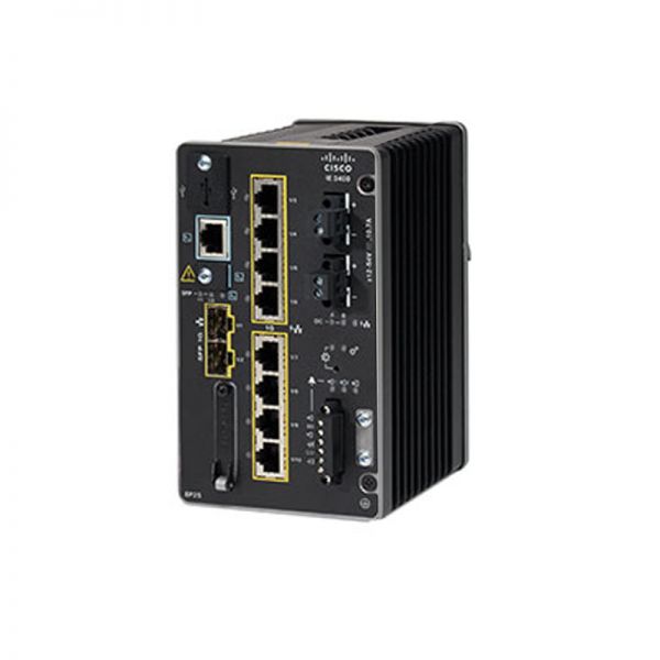 Cisco Catalyst IE3400 Rugged Series - Network Essentials - switch - Managed - 8 x 10/100/1000 + 2 x Gigabit SFP - DIN rail mountable - DC power