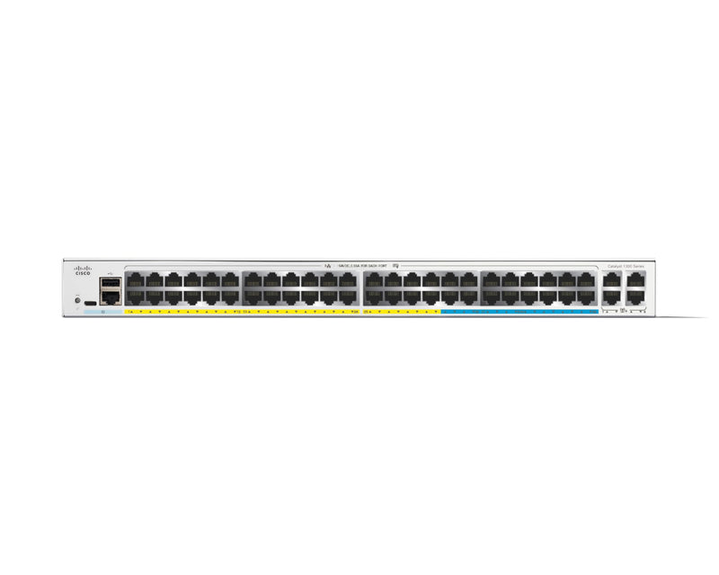 Cisco Catalyst 1300-48MGP-4X - Switch - L3 - Managed - 32 x 10/100/1000 (PoE+) + 16 x 2.5G (PoE+) + 4 x 10 Gigabit SFP+ - rack-mountable - PoE+ (370 W