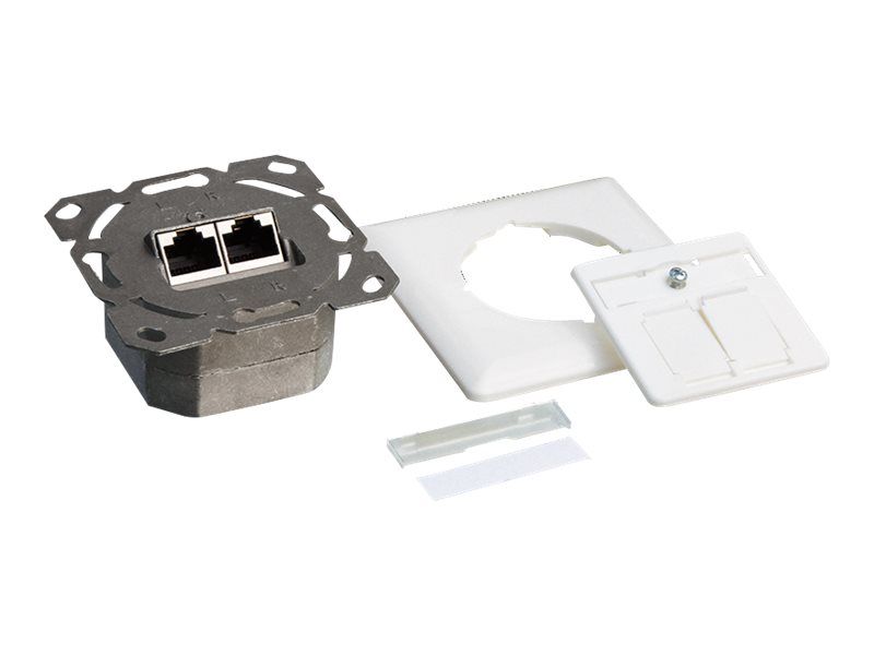 Logilink Cat.6 Wall Outlet 2xRJ45 STP horizontal, signal white
