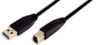 USB 3.0 cable, USB-A/M to USB-B/M, black, 3 m