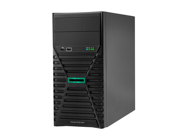 HPE ProLiant ML30 Gen11 E-2434 3.4GHz 4c 1P 32GB-DR 8SFF VROC 2x480GB SATA SSD 800W RPS UK/IE Server  - This HPE pre built server includes the followi